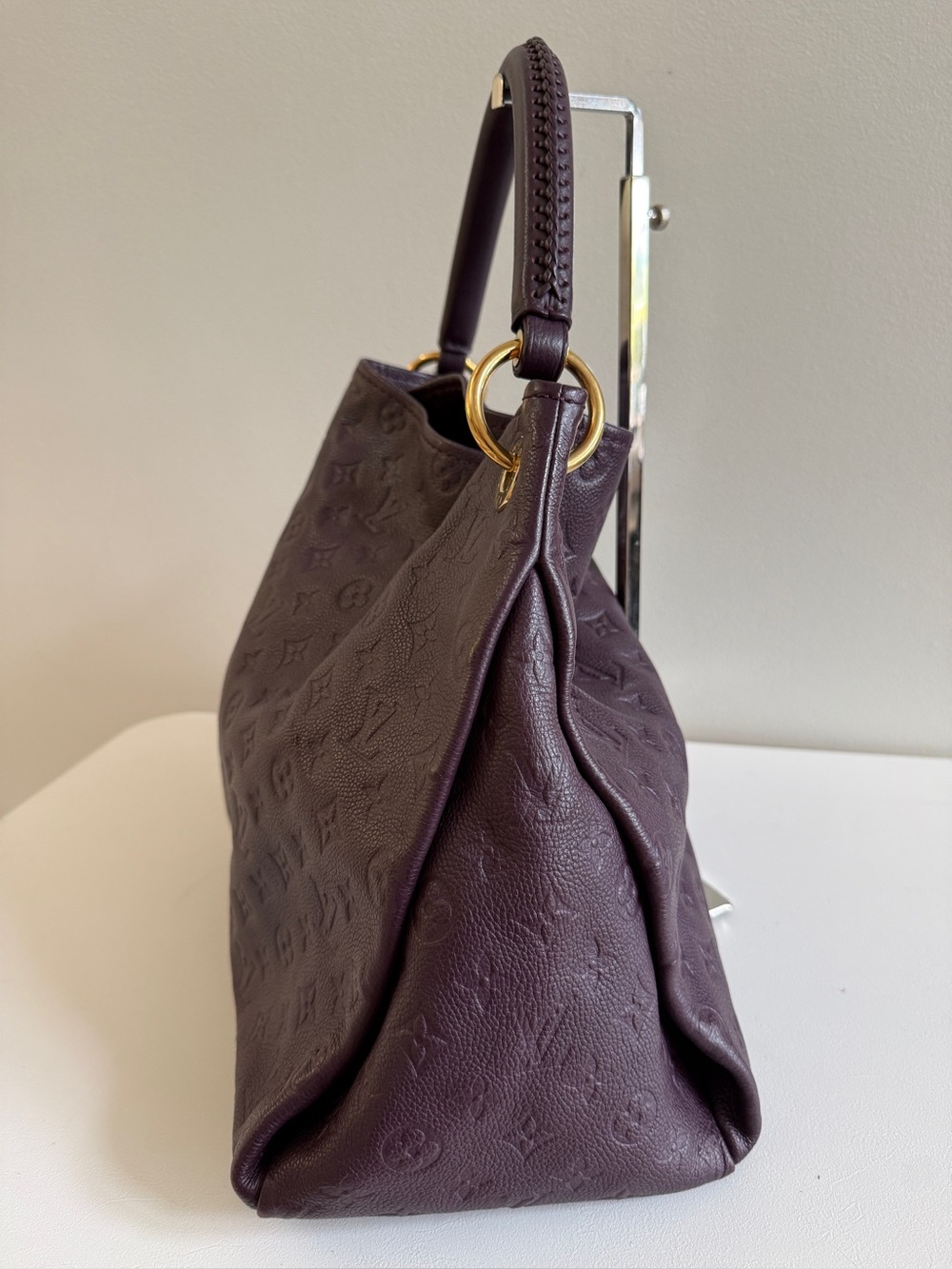 LOUIS VUITTON Artsy MM Monogram Empreinte Leather Shoulder Bag Handbag Purple - Picture 7 of 13